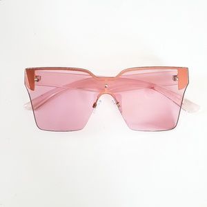 🆕️ Light Pink Rimless Shield Sunglasses
